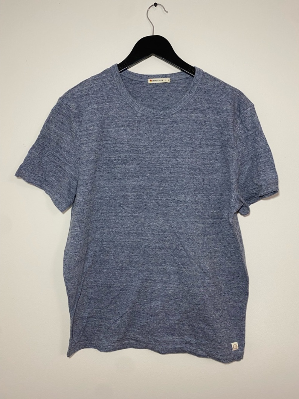 Marine Layer Heather Navy Short Sleeve Crew Tee medium